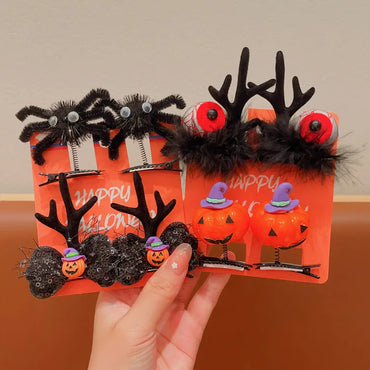 Unisex Cute Funny Cool Style Pumpkin Spider Skull Plastic Hair Clip