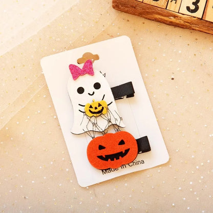 Unisex Cute Funny Pumpkin Bat Ghost Cloth Hair Clip