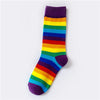 Unisex Cute Rainbow Cotton Crew Socks A Pair