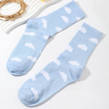 Unisex Cute Simple Style Clouds Ankle Socks A Pair