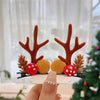 Unisex Cute Simple Style Santa Claus Elk Cloth Flocking Hair Clip