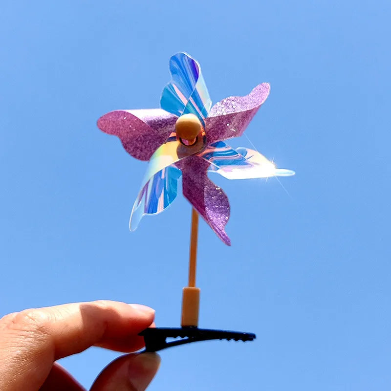 Unisex Cute Windmill Plastic Hair Clip