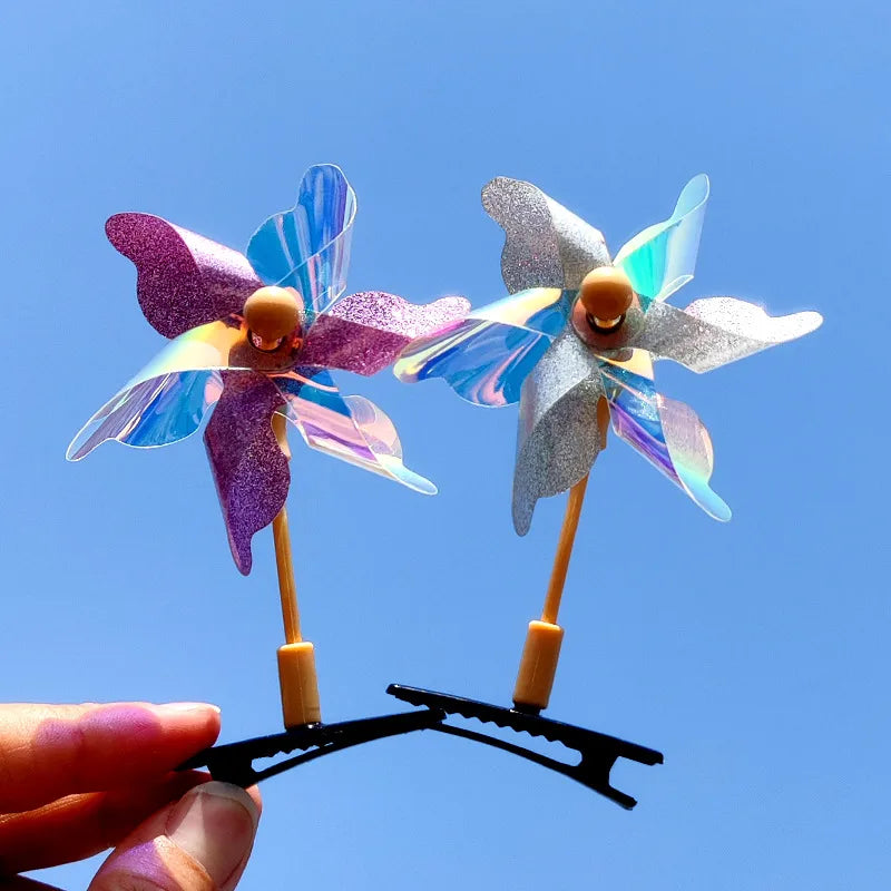 Unisex Cute Windmill Plastic Hair Clip