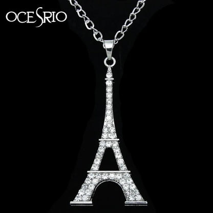 Unisex Eiffel Tower  Other Rhinestone-studded Alloy Rhinestone Hollow Necklace  Nhas120933