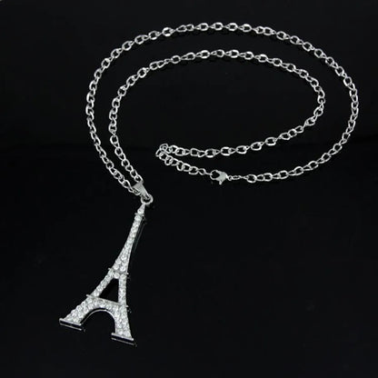 Unisex Eiffel Tower  Other Rhinestone-studded Alloy Rhinestone Hollow Necklace  Nhas120933