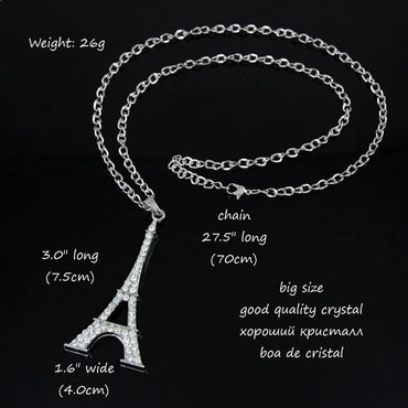 Unisex Eiffel Tower  Other Rhinestone-studded Alloy Rhinestone Hollow Necklace  Nhas120933