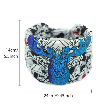 Unisex Elegant Modern Style Simple Style Digital Printing Elk Rayon Fabric Knit Printing Handmade Hair Band