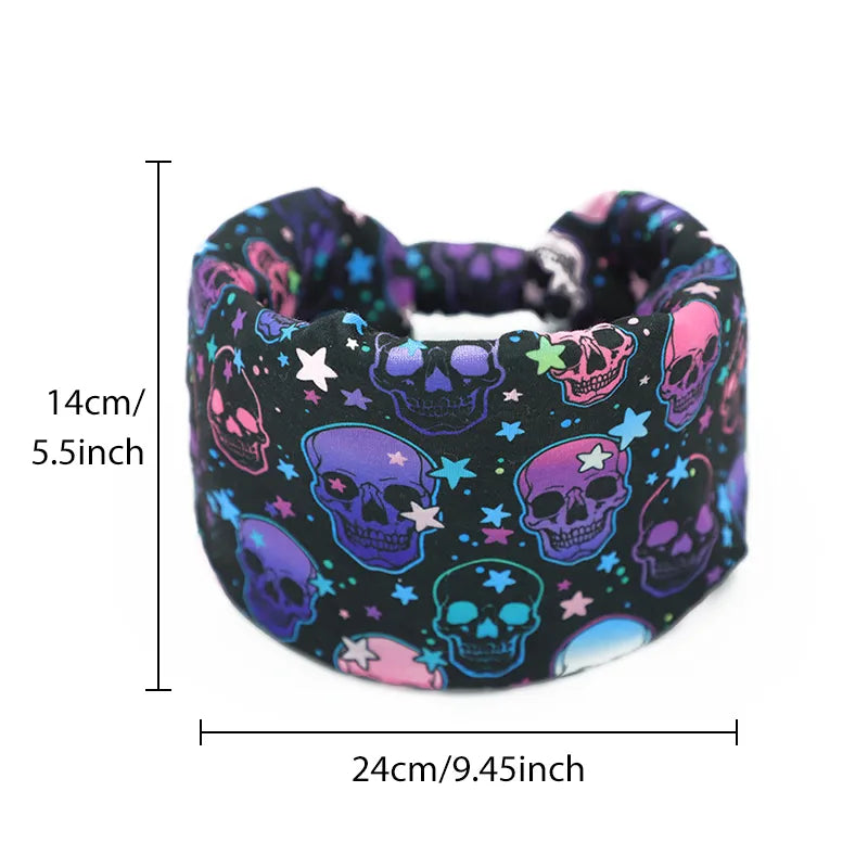 Unisex Elegant Modern Style Simple Style Digital Printing Skull Rayon Fabric Knit Printing Handmade Hair Band