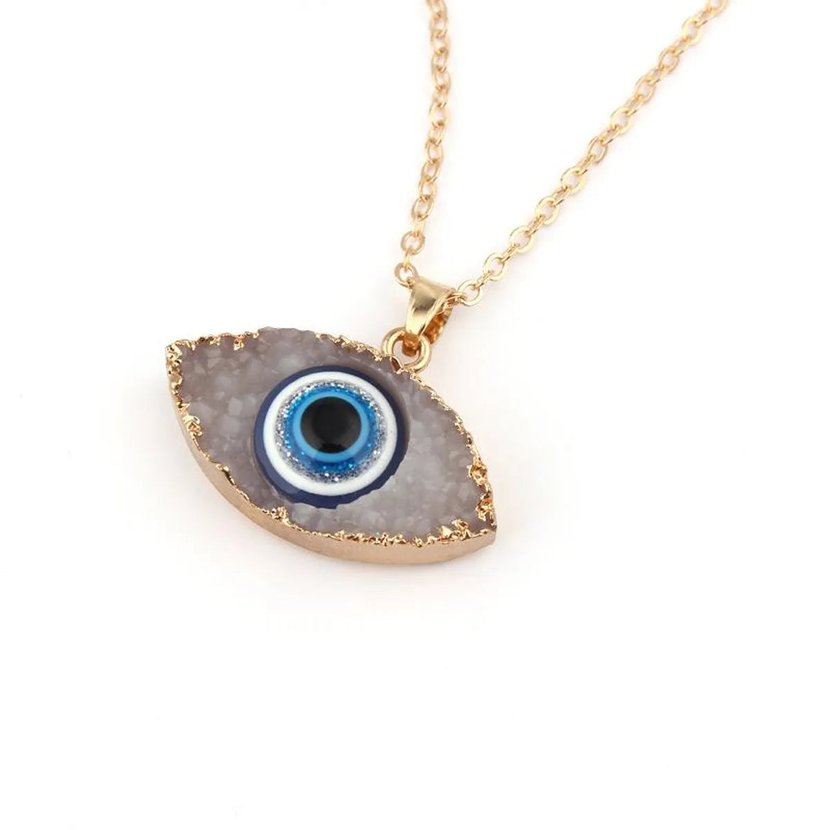 Unisex Eye Natural Stone Resin Necklaces Go190430120123