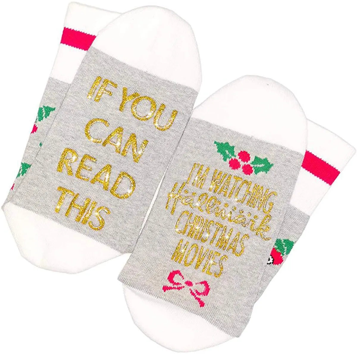 Unisex Fashion Christmas Tree Letter Star Cotton Printing Crew Socks