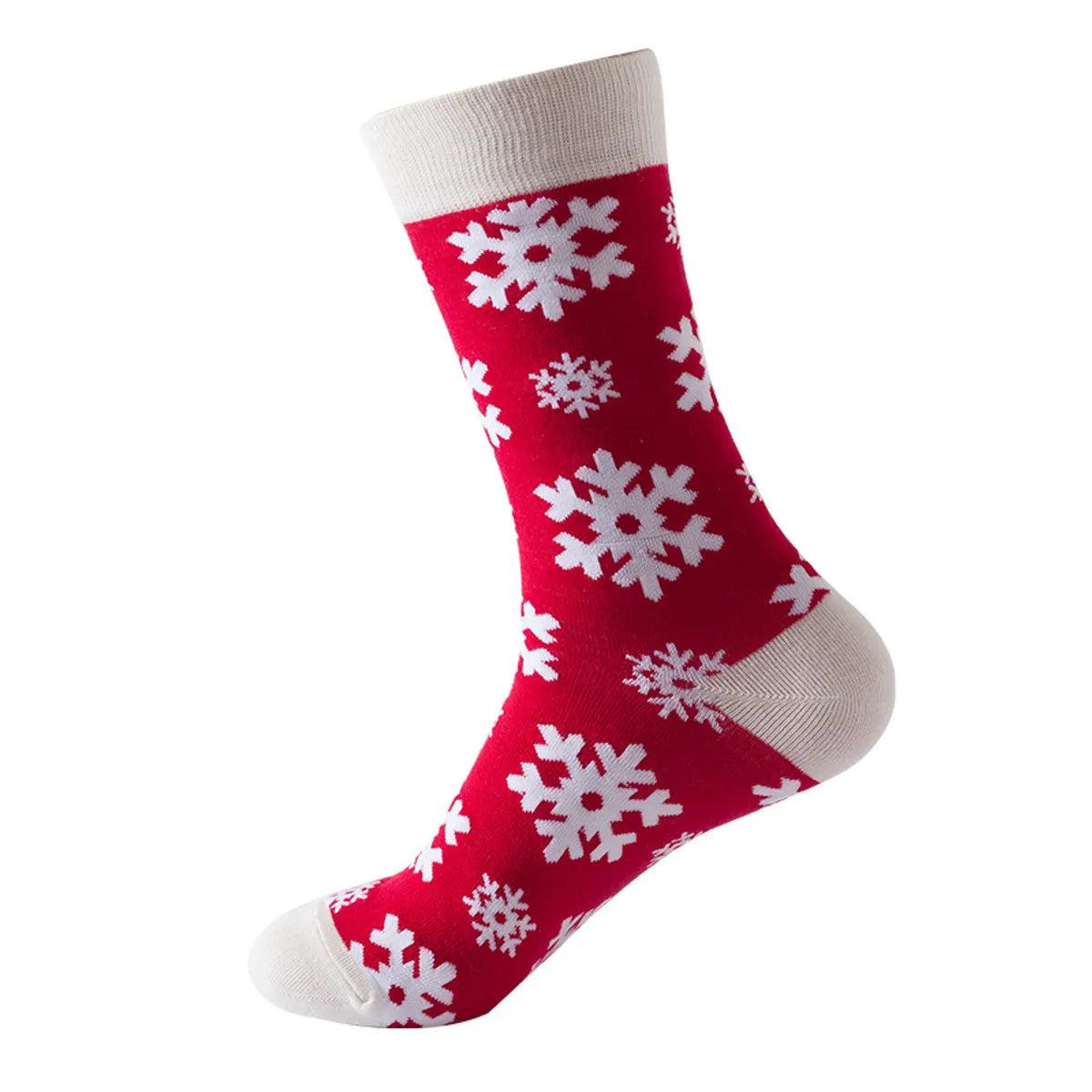 Unisex Fashion Christmas Tree Snowflake Cotton Jacquard Crew Socks