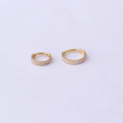 Unisex Fashion Circle Stainless Steel Metal Nose Ring Plating Inlay Zircon