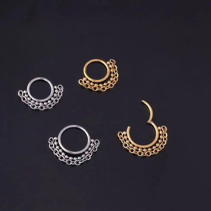 Unisex Fashion Circle Stainless Steel Metal Nose Ring Plating No Inlaid