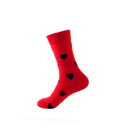 Unisex Fashion Color Block Heart Shape Mushroom Nylon Cotton Jacquard Ankle Socks