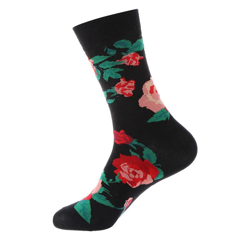 Unisex Fashion Flower Cotton Ankle Socks