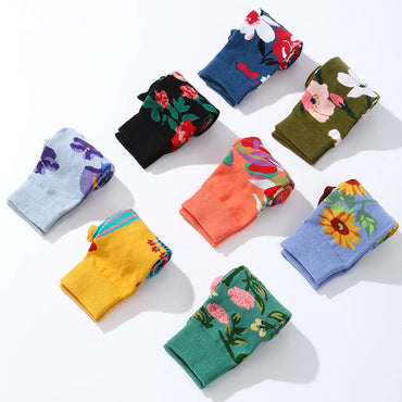 Unisex Fashion Flower Cotton Ankle Socks