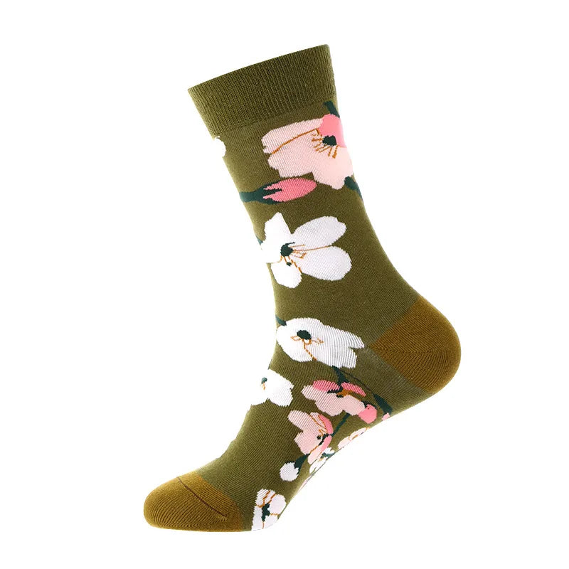 Unisex Fashion Flower Cotton Ankle Socks