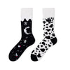 Unisex Fashion Fruit Leopard Cotton Handmade Crew Socks 2 Pieces