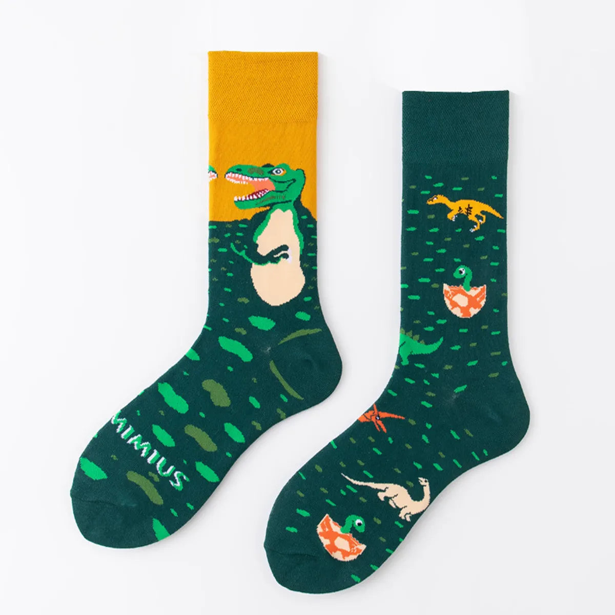 Unisex Fashion Fruit Leopard Cotton Handmade Crew Socks 2 Pieces