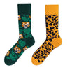 Unisex Fashion Fruit Leopard Cotton Handmade Crew Socks 2 Pieces