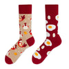 Unisex Fashion Fruit Leopard Cotton Handmade Crew Socks 2 Pieces