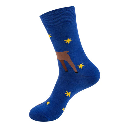 Unisex Fashion Human Nylon Cotton Jacquard Crew Socks