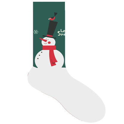 Unisex Fashion Santa Claus Snowman Cotton Jacquard Crew Socks