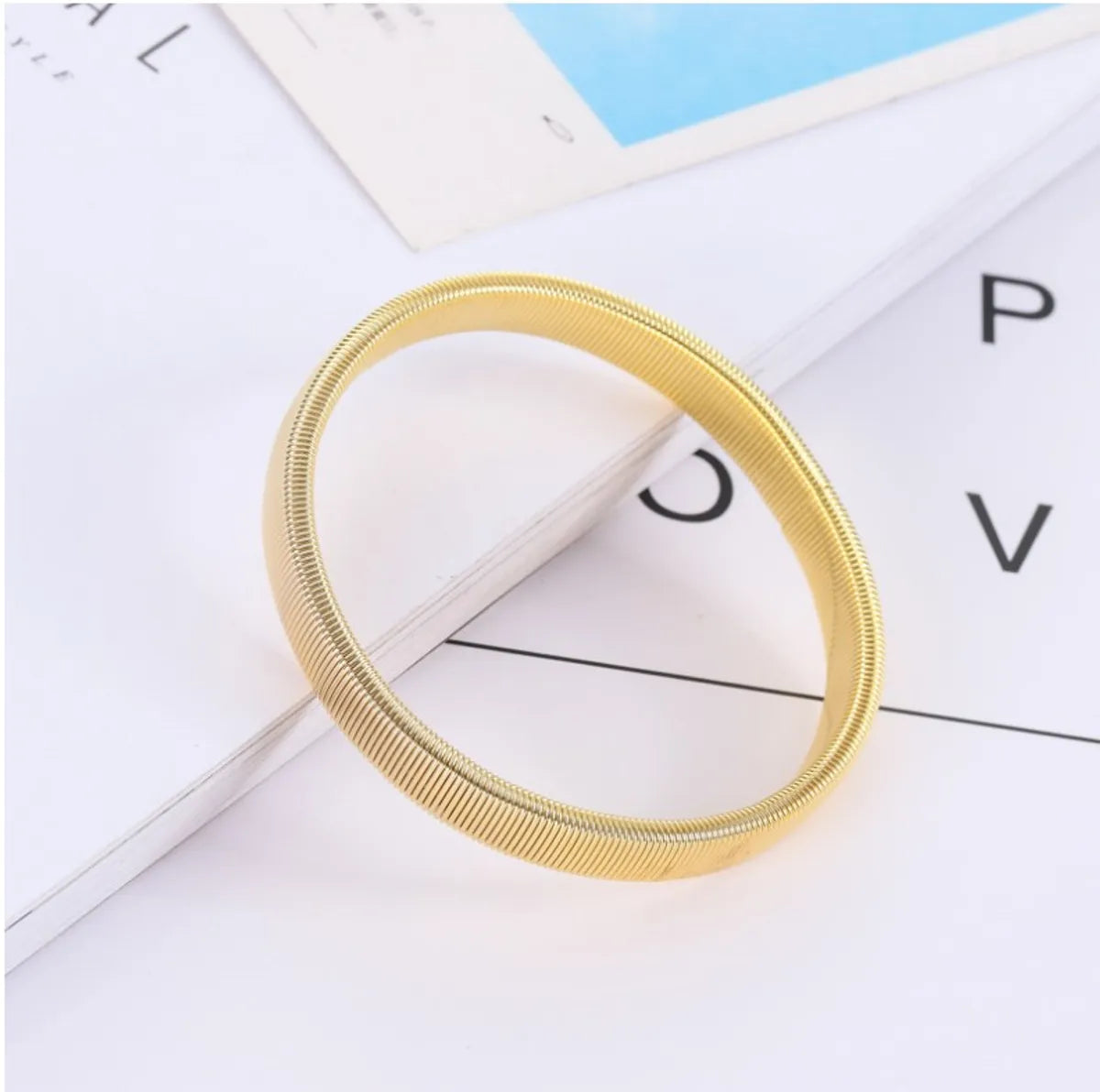 Fashion Simple Style Round Stainless Steel Plating No Inlaid Bangle