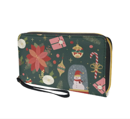 Unisex Floral Pu Leather Zipper Wallets