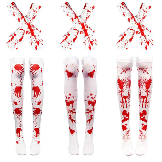 Unisex Funny Cool Style Blood Stains Gloves Socks 1 Pair