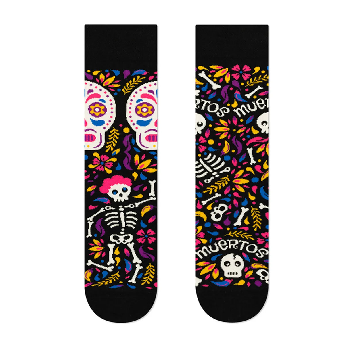 Unisex Funny Skull Cotton Crew Socks A Pair