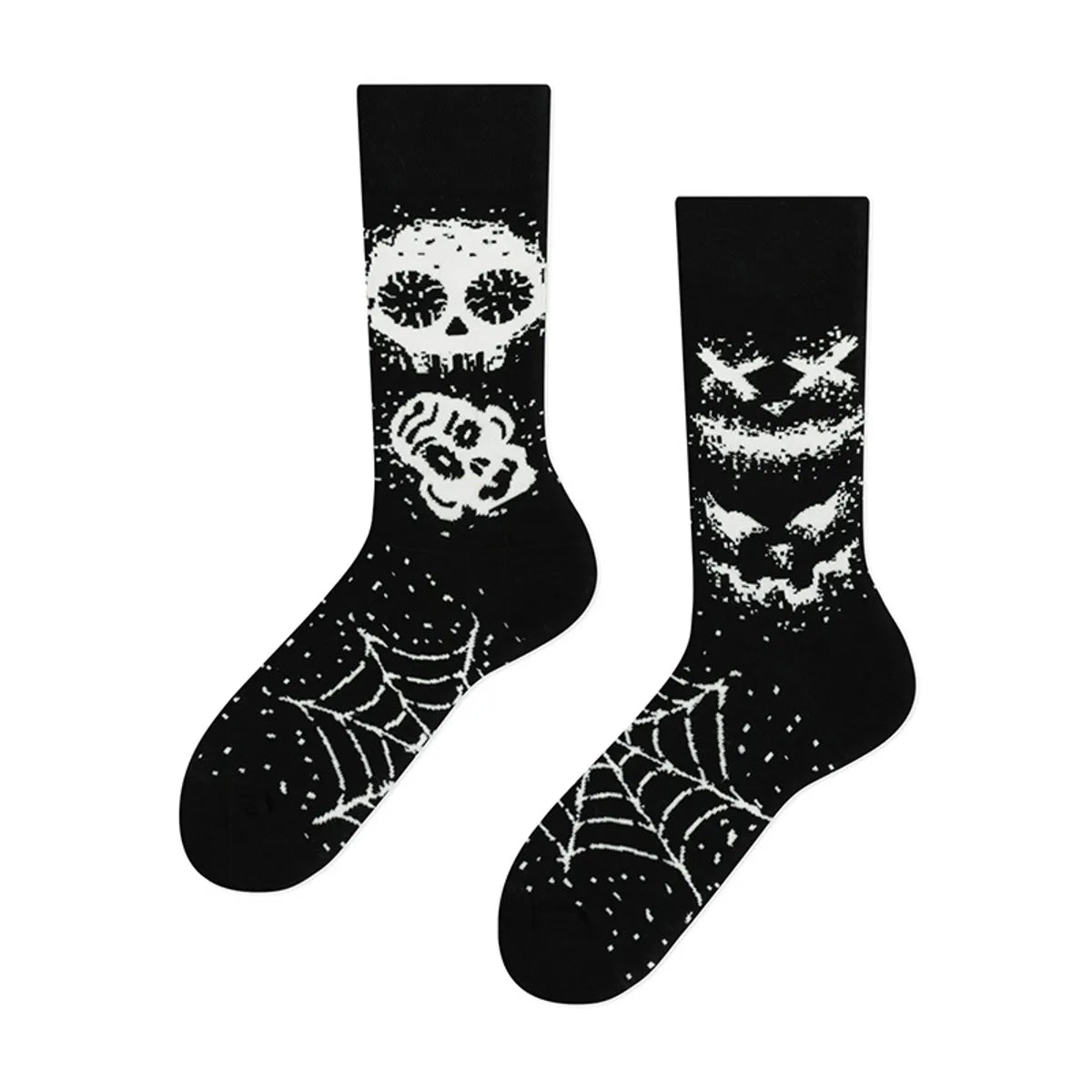 Unisex Funny Skull Cotton Crew Socks A Pair