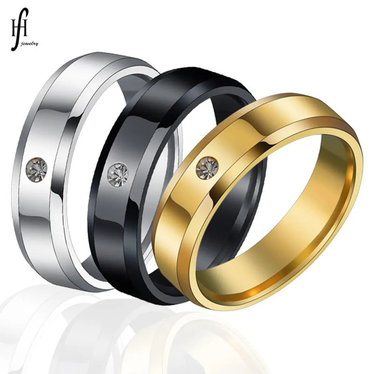 Simple Style Geometric 201 Stainless Steel Zircon 18K Gold Plated Unisex