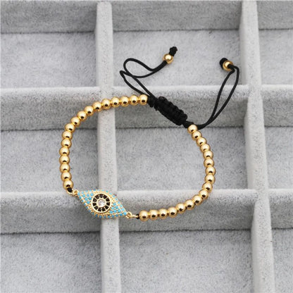 Unisex Geometry  Color Zirconium Eye Bead Weaving Titanium Steel Bracelets &Amp; Bangles Yl190506120476