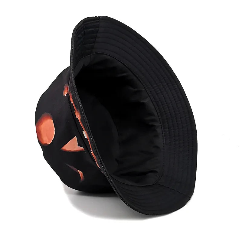 Unisex Gothic Cool Style Halloween Pattern Flat Eaves Bucket Hat