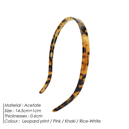 Unisex IG Style French Style Simple Style Color Block Leopard Acetic Acid Sheets Hair Band