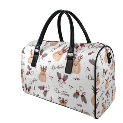 Unisex Medium Pu Leather Floral Elegant Streetwear Square Zipper Travel Bag