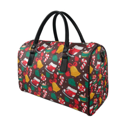 Unisex Medium Pu Leather Floral Elegant Streetwear Square Zipper Travel Bag