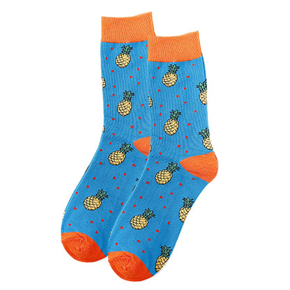 Unisex Preppy Style Color Block Fruit Cotton Crew Socks A Pair