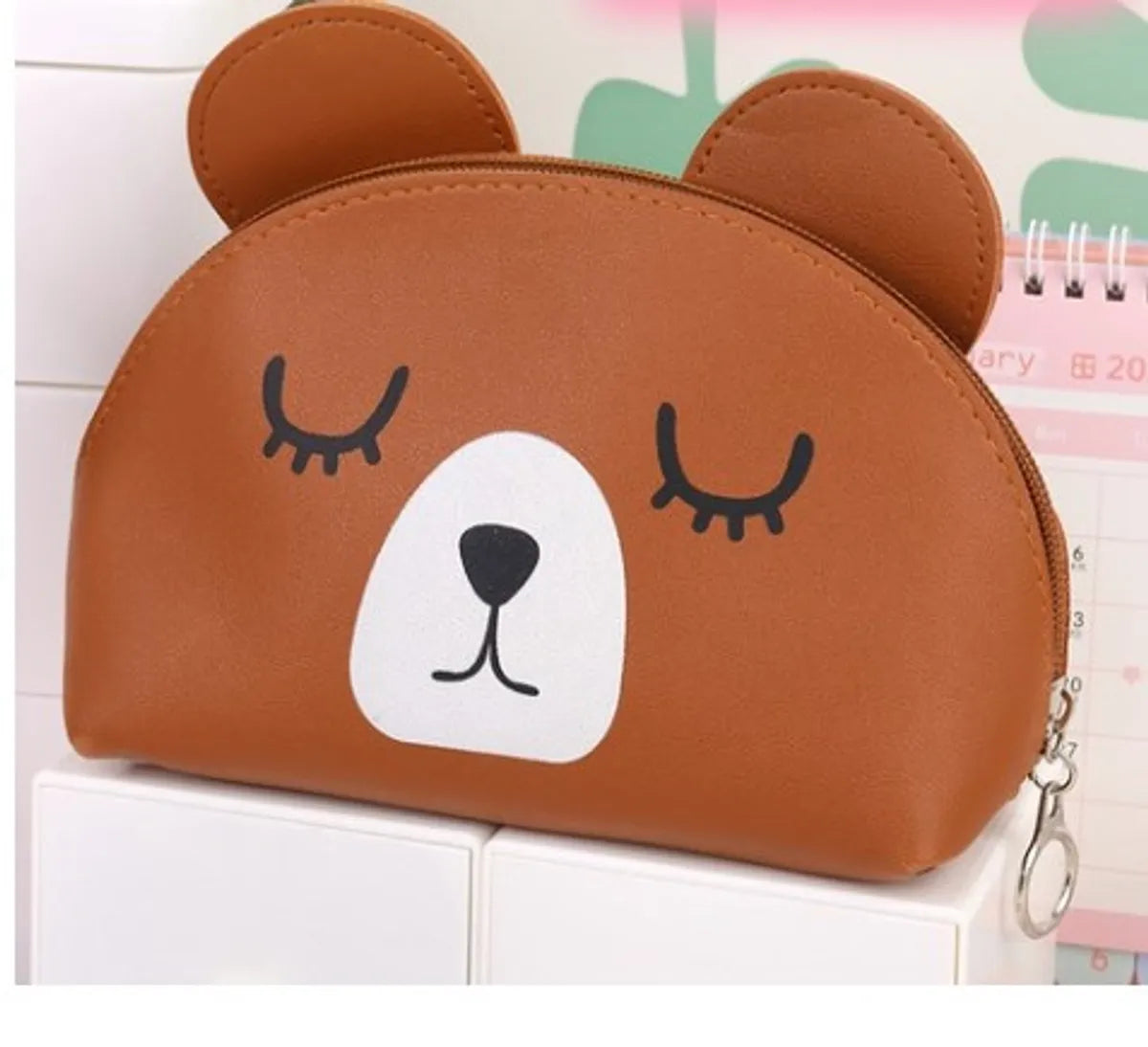 Unisex Pu Leather Cartoon Streetwear Semicircle Zipper Clutch Bag