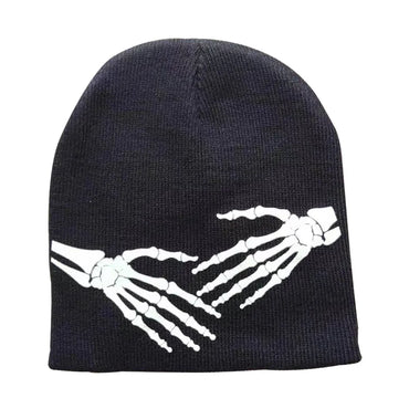 Unisex Retro Funny Hand Spider Web Skull Wool Cap