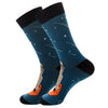 Unisex Retro Geometric Letter Astronaut Cotton Crew Socks A Pair