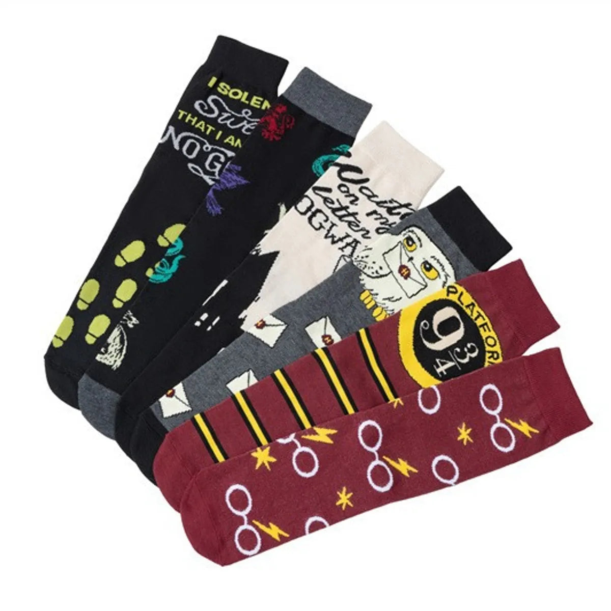 Unisex Retro Letter Number Cotton Crew Socks A Pair