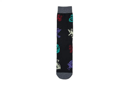 Unisex Retro Letter Number Cotton Crew Socks A Pair