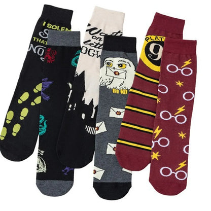 Unisex Retro Letter Number Cotton Crew Socks A Pair