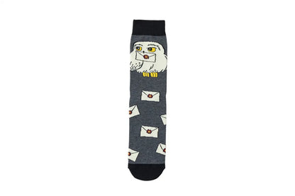 Unisex Retro Letter Number Cotton Crew Socks A Pair