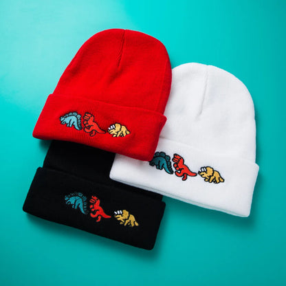 Unisex Simple Style Dinosaur Embroidery Eaveless Wool Cap