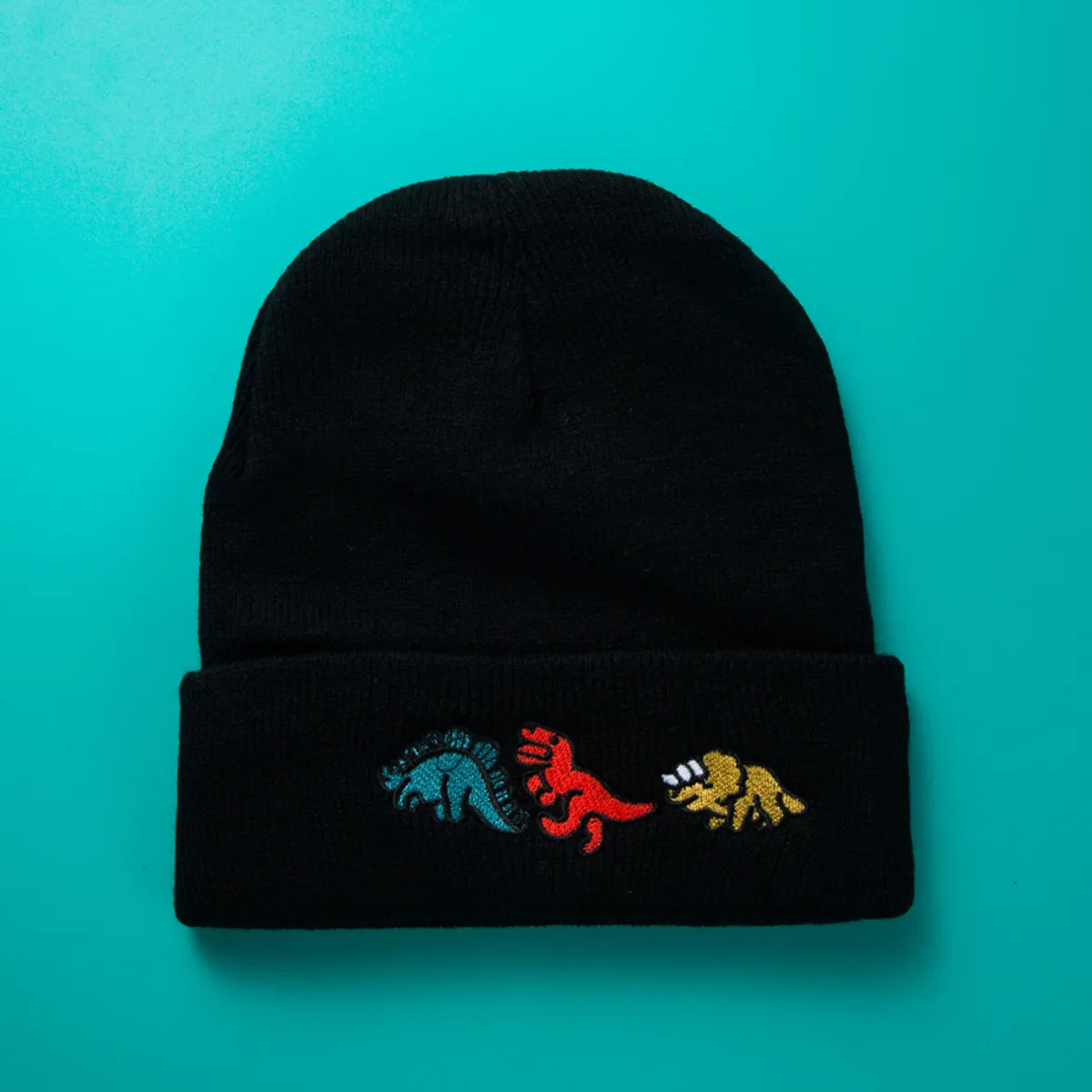 Unisex Simple Style Dinosaur Embroidery Eaveless Wool Cap