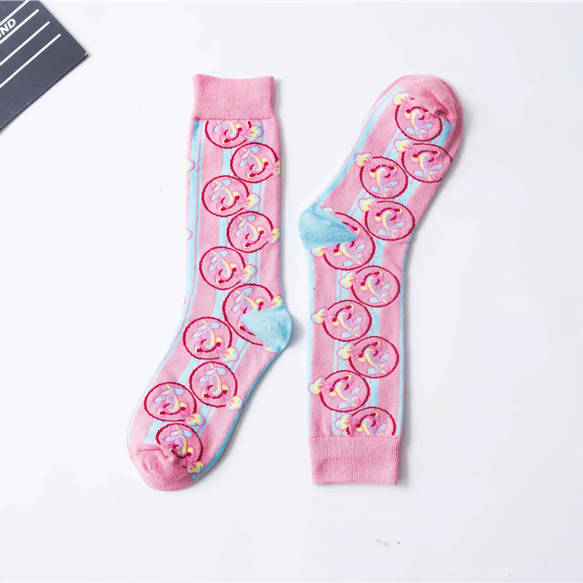 Unisex Simple Style Multicolor Cotton Crew Socks A Pair