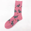 Unisex Simple Style Oil Painting Cotton Crew Socks A Pair